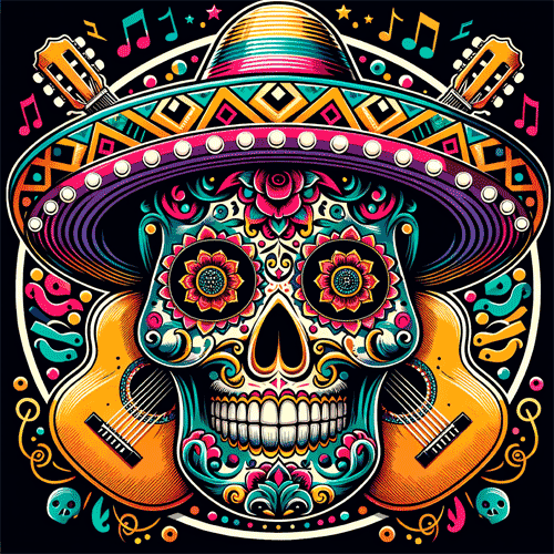 Mexican Skull Guitar