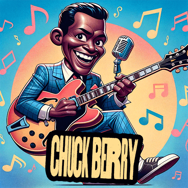 Chuck Berry playing guitar