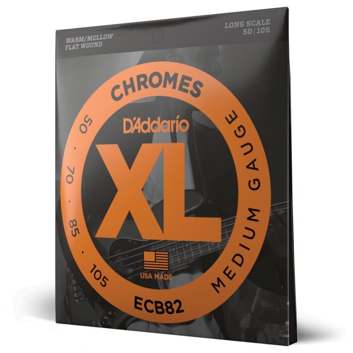 Daddario Flatwound Bass Strings Chrome Long Scale