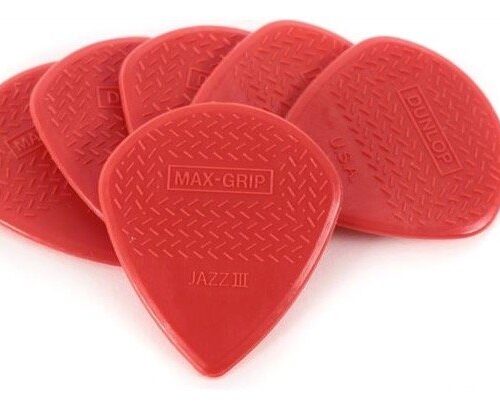 Dunlop 471P3N Nylon Max Grip Jazz Picks 6 Pack