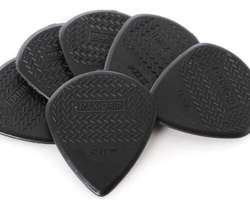 Dunlop 471P3S Nylon Max Grip Jazz Picks 6 Pack