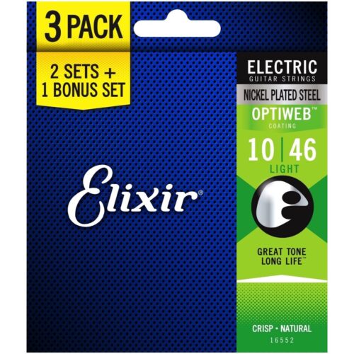 Elixir 16552 Obtiweb Electric Strings Light 3pk