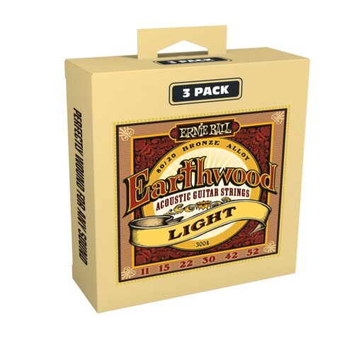 Ernie Ball P03004 Earthwood Light 8020 Bronze 3 Pk