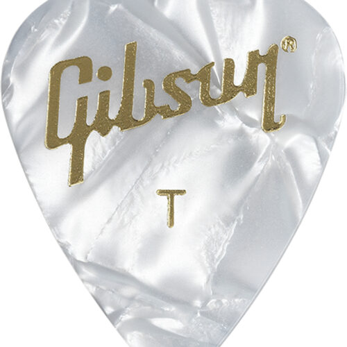 Gibson Pearloid White Picks 12 Pack Thin