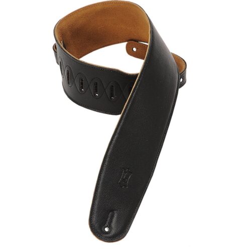 Levys M4GF-BLK Leather Bass Guitar Strap Black