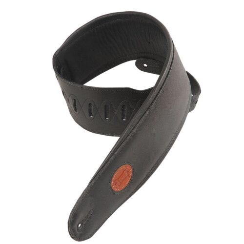 Levys MSS2-4-BLK Padded Leather Bass Strap Black