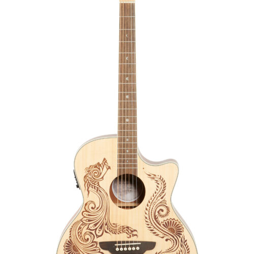 Luna Henna Dragon Acoustic Electric Guitar