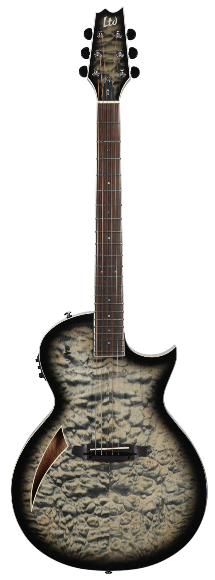 ESP LTD TL-6QM Thinline AEG Charcoal Burst