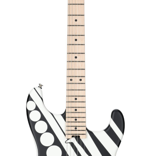 EVH Striped Satin Crop Circles Black and White WB
