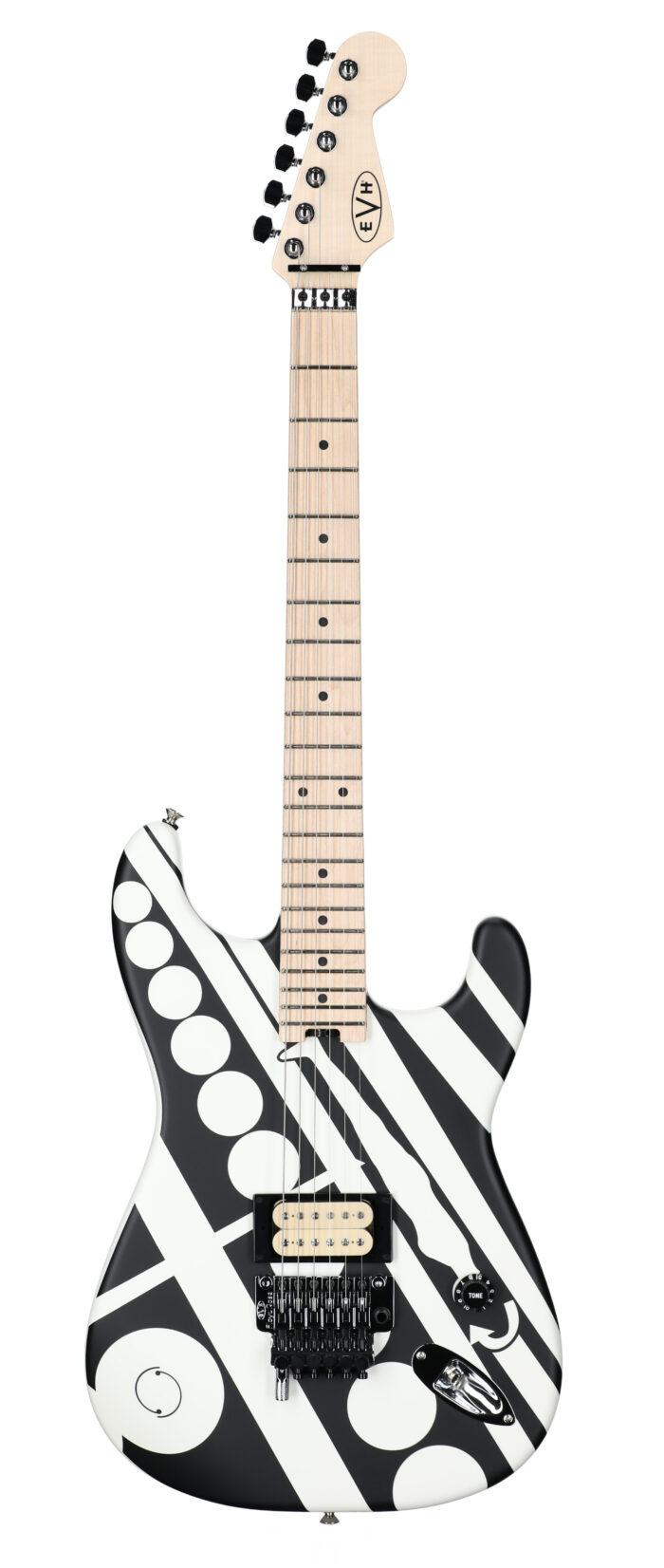 EVH Striped Satin Crop Circles Black and White WB