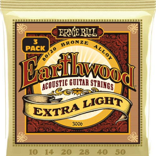 Ernie Ball P03006 Earthwood 80/20 Acoustic Set 3pk