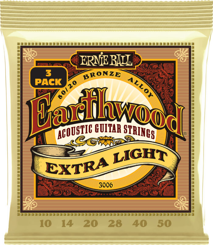 Ernie Ball P03006 Earthwood 80/20 Acoustic Set 3pk