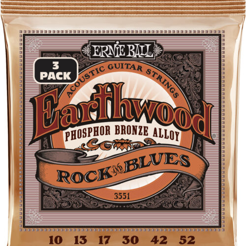 Ernie Ball P03551 Earthwood Rock and Blues Set 3pk
