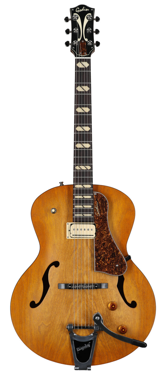 Godin 5th Avenue Jumbo P-Rail Archtop EG Harv Gold