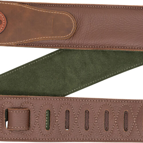 Levys MGS80CS-BRN-GRN Padded Garment Leather Strap
