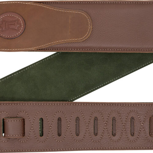 Levys MGS83CS-BRN-GRN Padded Garment Leather Strap
