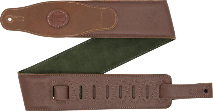Levys MGS83CS-BRN-GRN Padded Garment Leather Strap