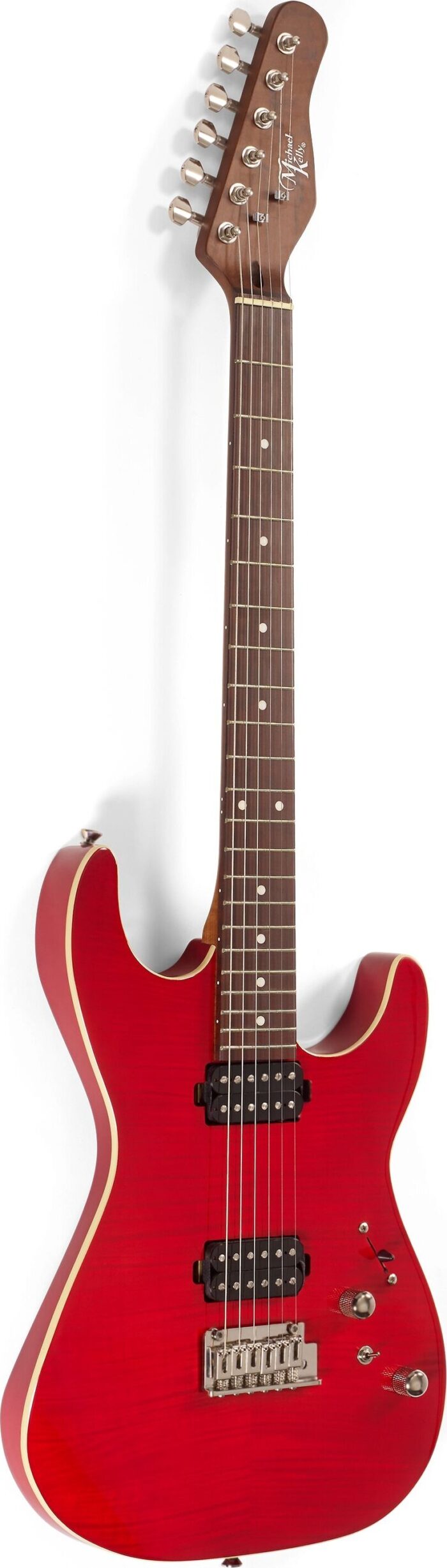 Michael Kelly 62 Solid Body Flame Top Trans Red