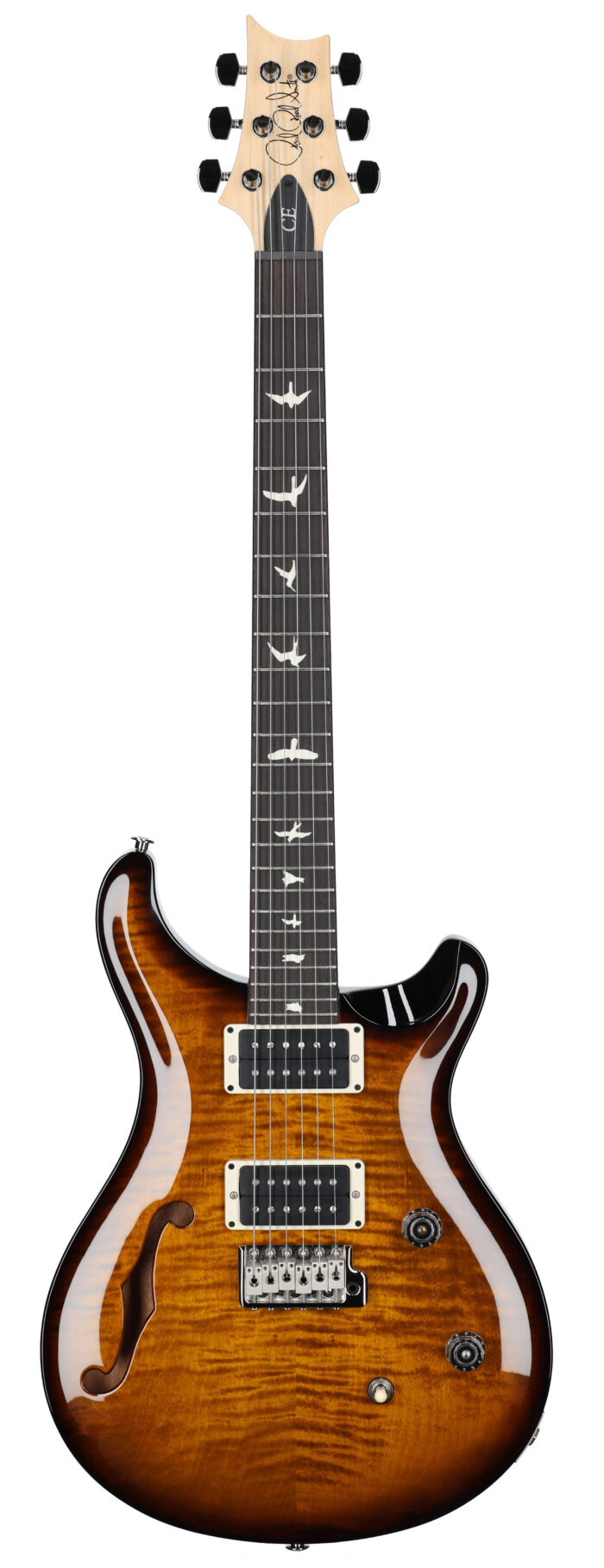 PRS CE24 Semi-Hollow Black Amber with Gig Bag