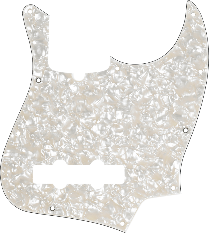 10-Hole Contemporary Jazz Bass Pickguards - White Moto / 4-Ply