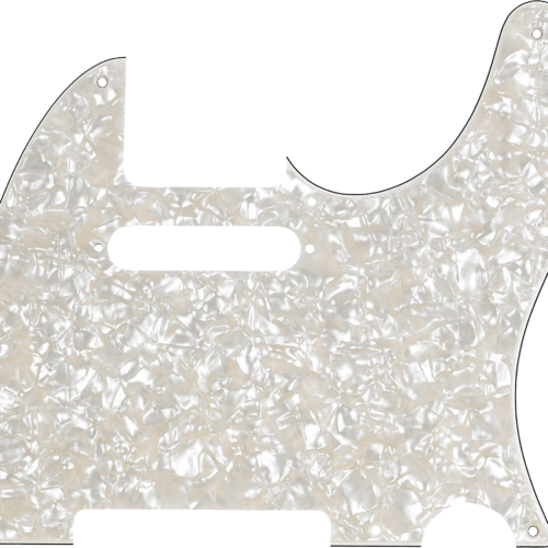 8-Hole Mount Multi-Ply Telecaster Pickguards - Aged White Pearloid / 4-Ply