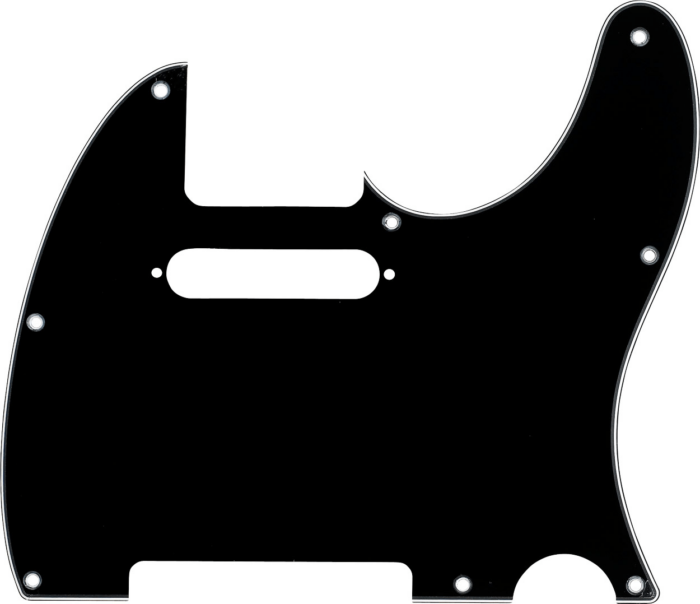 8-Hole Mount Multi-Ply Telecaster Pickguards - Black / 3-Ply