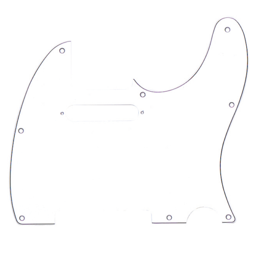 8-Hole Mount Multi-Ply Telecaster Pickguards - White / 3-Ply