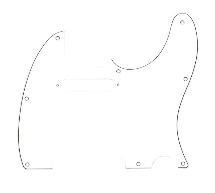 8-Hole Mount Multi-Ply Telecaster Pickguards - White / 3-Ply