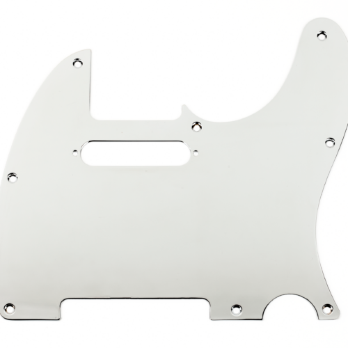 8-Hole Mount Plated Telecaster Pickguards - Chrome / 1-Ply