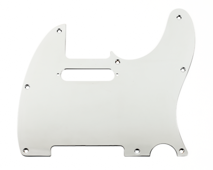 8-Hole Mount Plated Telecaster Pickguards - Chrome / 1-Ply