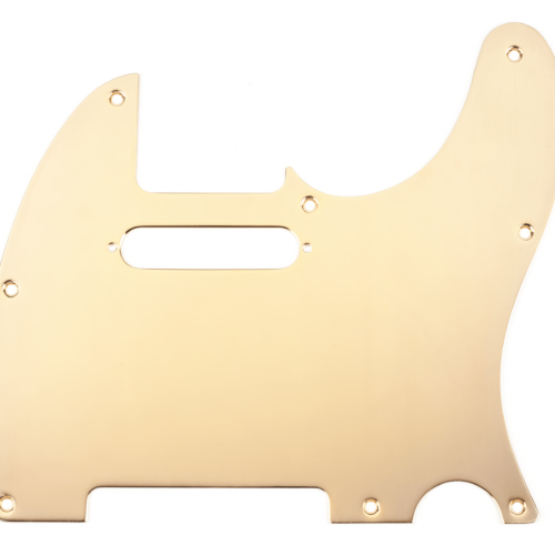 8-Hole Mount Plated Telecaster Pickguards - Gold / 1-Ply