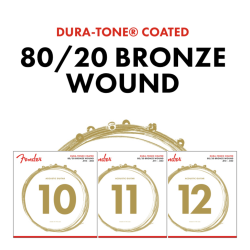 80/20 Dura-Tone® Coated Acoustic Guitar Strings - .010-.048