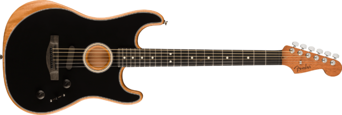 American Acoustasonic® Stratocaster® - Black / Ebony / Mahogany
