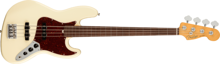 American Professional II Jazz Bass® Fretless - Olympic White / Rosewood / Alder