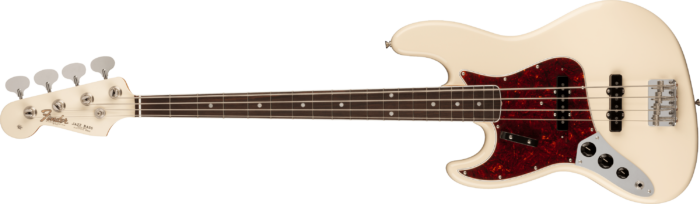 American Vintage II 1966 Jazz Bass® Left-Hand - Olympic White / Bound Round-Laminated Rosewood / Alder