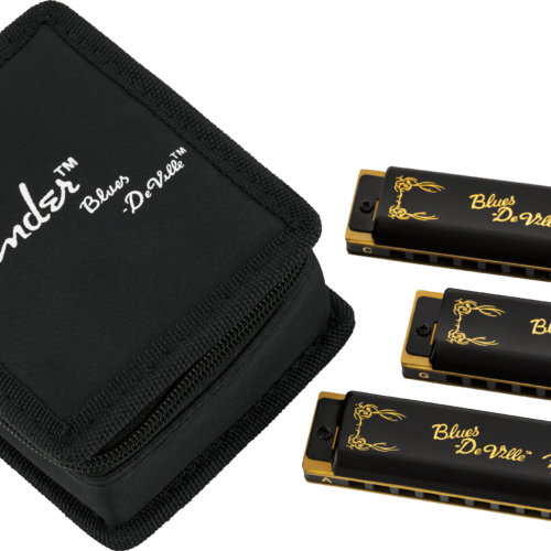 Blues DeVille Harmonicas - 3 Pack with Case