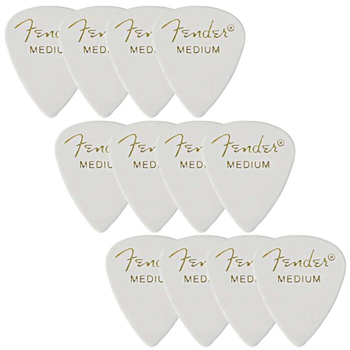 Fender Classic Celluloid 351 Pick 12Pk White Med