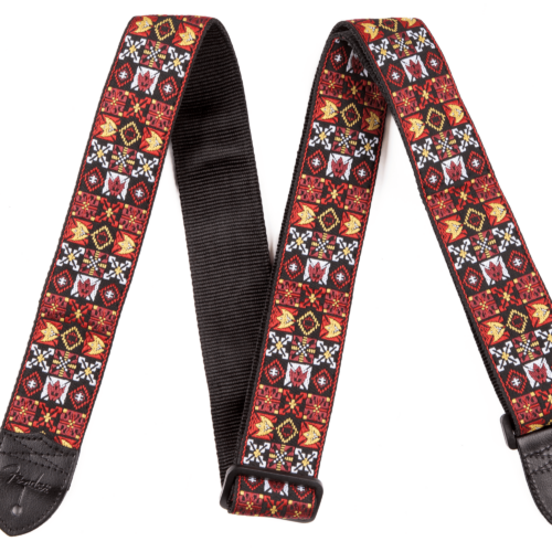 Fender® Festival Hootenanny Straps - Red and Black / 2" (50.8 mm)