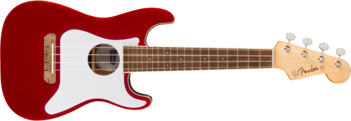 Fullerton Strat® Uke - Candy Apple Red / Walnut / Spruce Top with Okoume Back and Sides