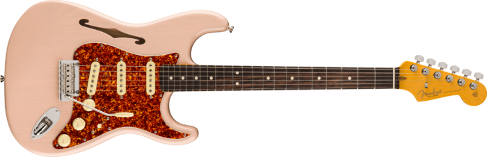 Limited Edition American Professional II Stratocaster® Thinline - Transparent Shell Pink / Rosewood / Semi-Hollow Ash