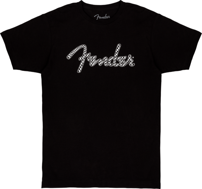 Fender® Spaghetti Logo Wavy Checker Tee - Black / XXL
