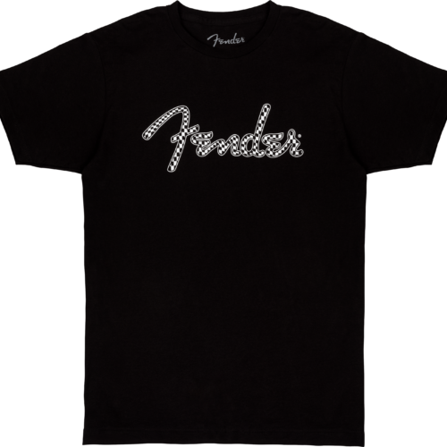 Fender® Spaghetti Logo Wavy Checker Tee - Black / L