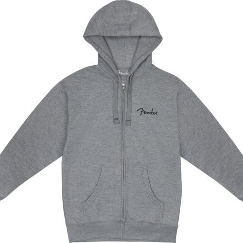 Fender® Spaghetti Small Logo Zip Front Hoodies - Athletic Gray / S