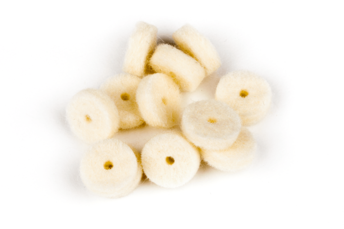 Strap Button Felt Washers - White