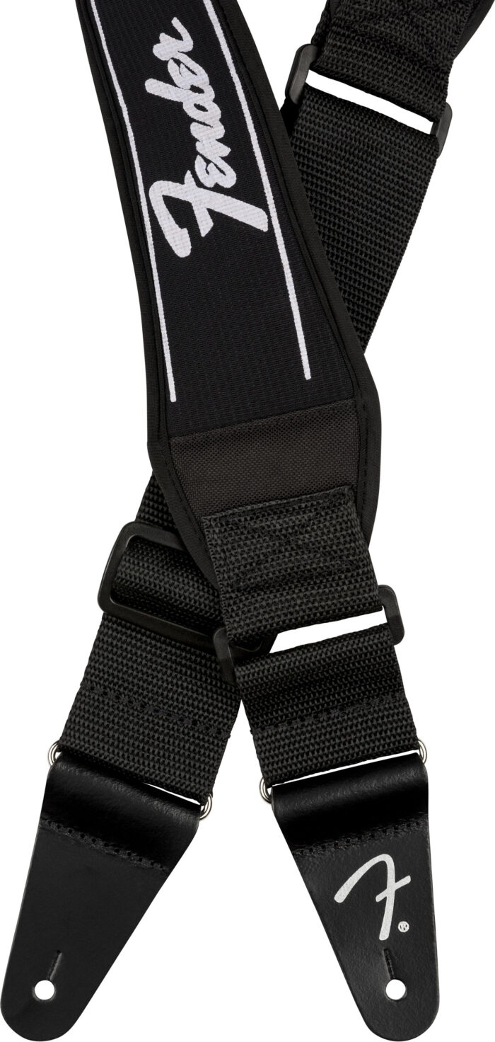 Fender Swell Neoprene Runng Logo Strap 2.5 in B/W
