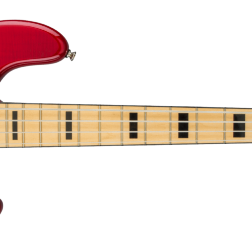 USA Geddy Lee Jazz Bass® - Crimson Red Transparent / Maple / Alder with Flame Maple Top
