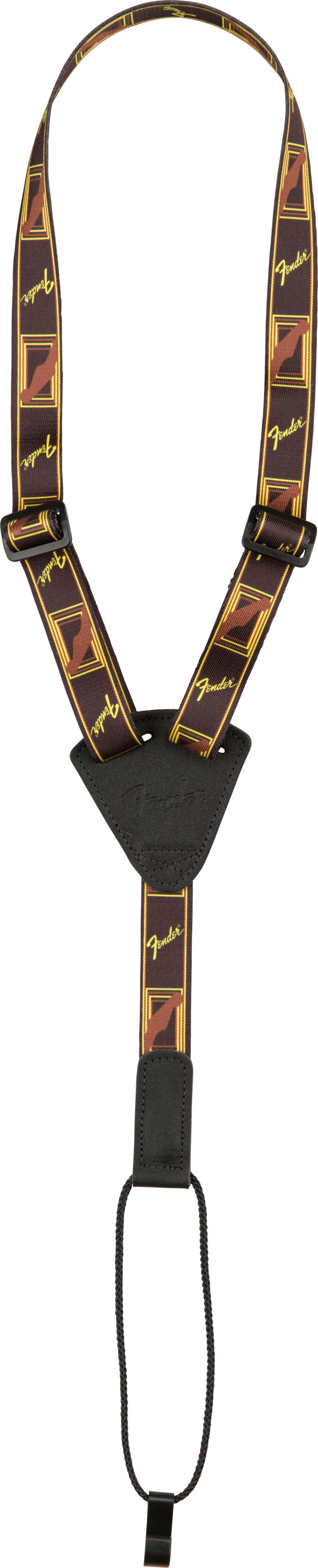 Ukulele Strap - Black/Yellow/Brown / 1 IN (2.54 cm)