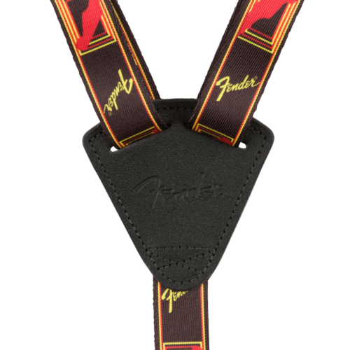 Ukulele Strap - Black/Yellow/Red / 1 IN (2.54 cm)
