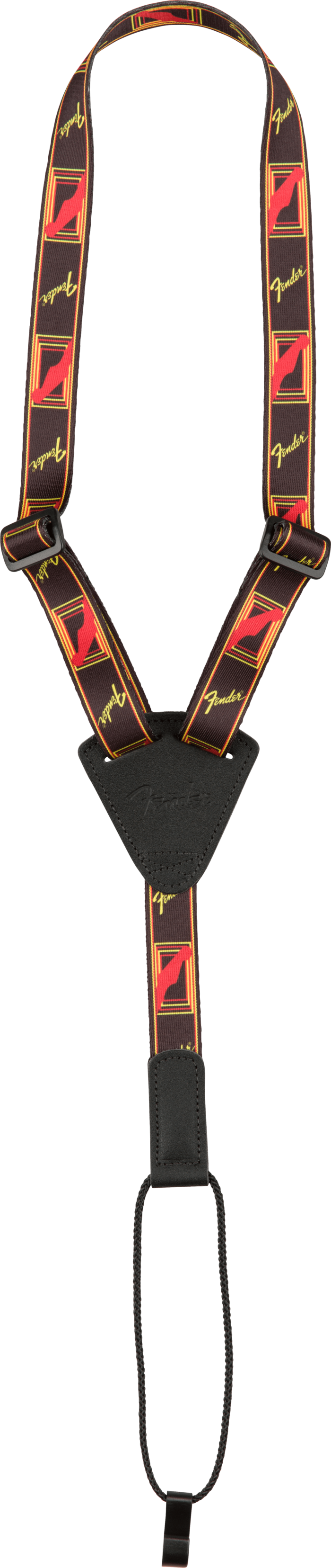 Ukulele Strap - Black/Yellow/Red / 1 IN (2.54 cm)