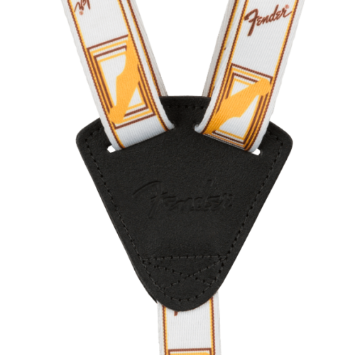 Ukulele Strap - White/Brown/Yellow / 1 IN (2.54 cm)